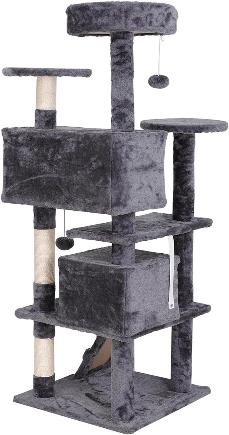 54In Cat Tree Tower for Indoor Cats Multi-Level Cat Condo Cat Bed Furniture with Scratching Post Kittens Activity Center